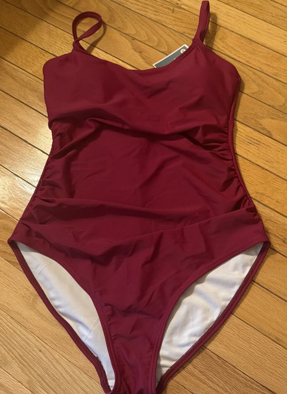 Eomenie Women's One Piece Swimsuit Tummy Control Maroon M